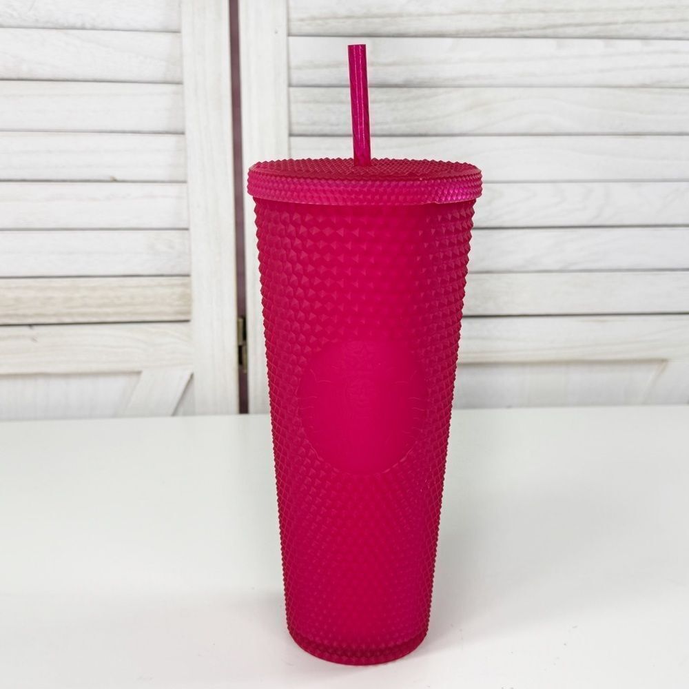 Starbucks Studded‎ Soft Touch Tumbler Cup Matte Dark Pink 24oz Venti